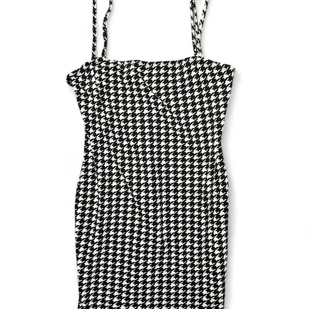 SHEIN Black and White Spaghetti Strap Mini Slip Dress
